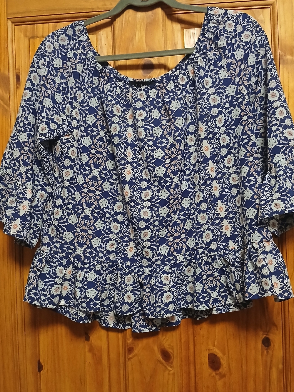 Sanctuary Blue Floral Peasant Blouse